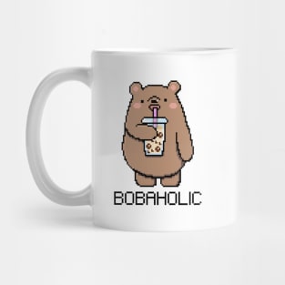 Bobaholic Pixel Bear Loves Boba Tea! Mug